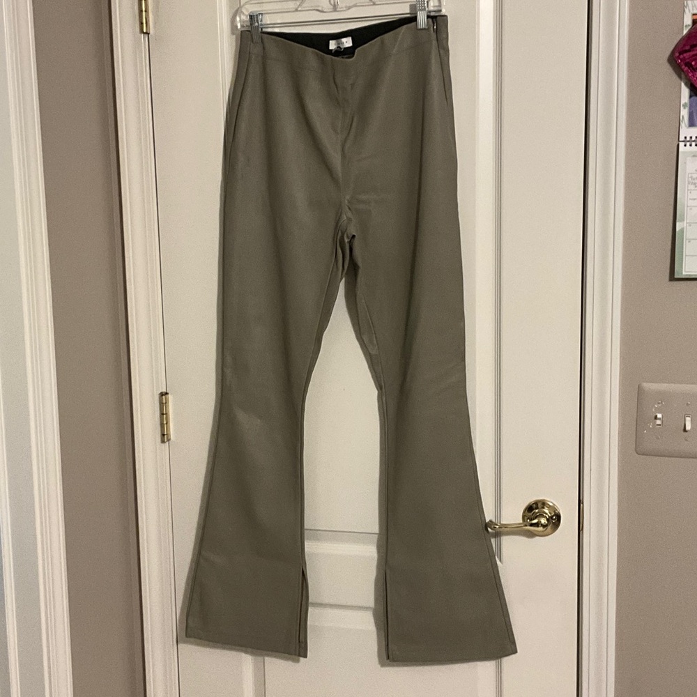 Topshop Olive Green Boot Cut Pants